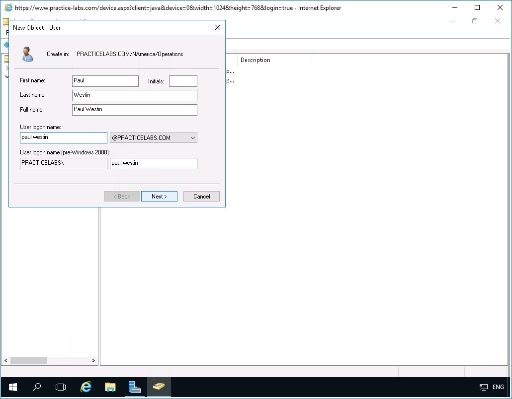 Figure 4.18 Screenshot of PLABDC01