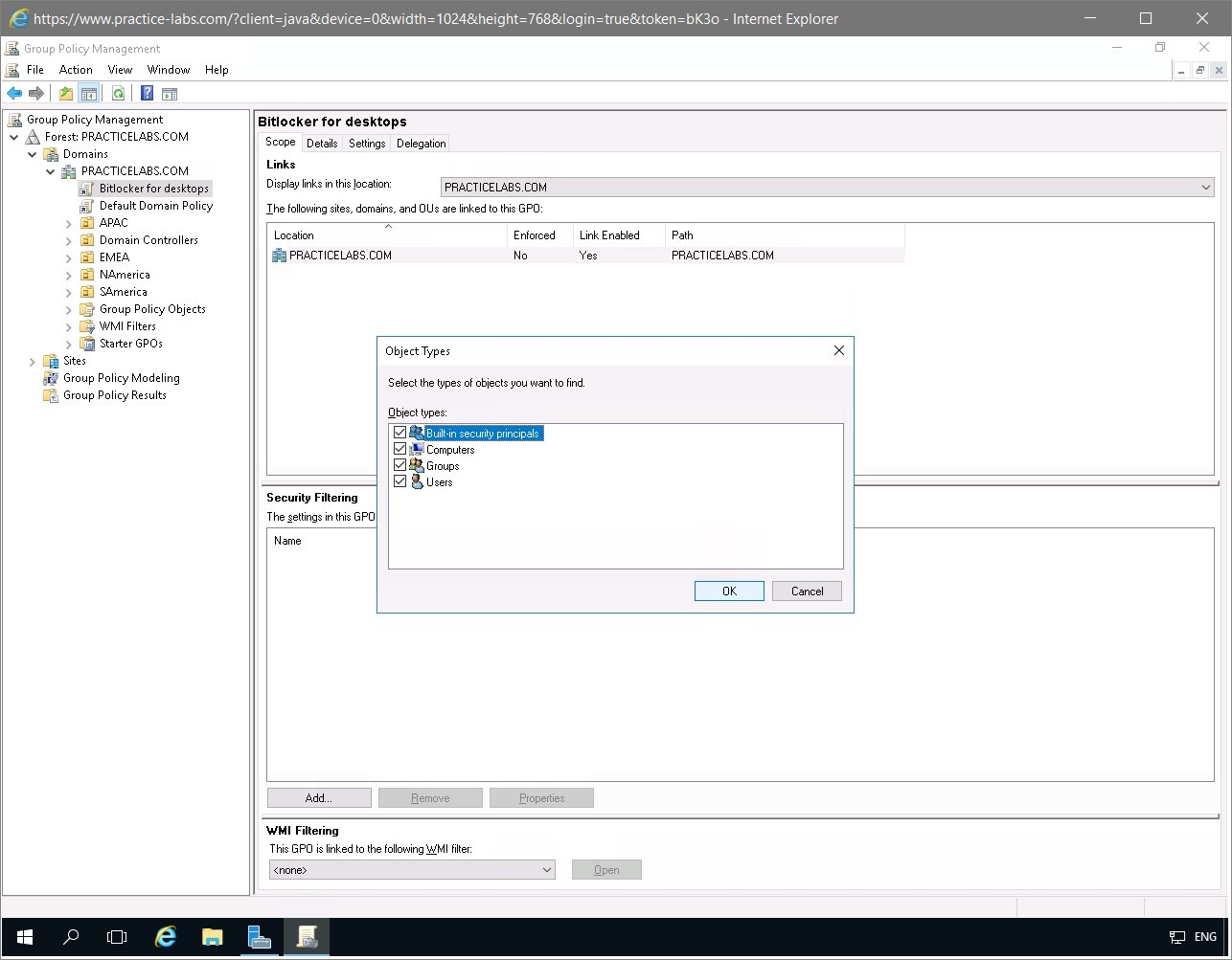 Figure 1.10 Screenshot of the PLABDC01 desktop