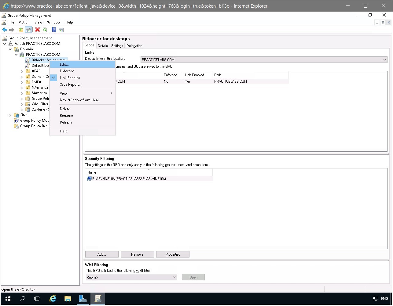 Figure 1.14 Screenshot of the PLABDC01 desktop