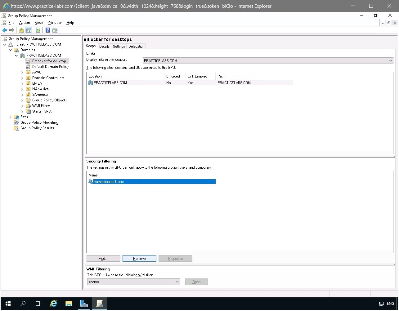 Figure 1.5 Screenshot of the PLABDC01 desktop