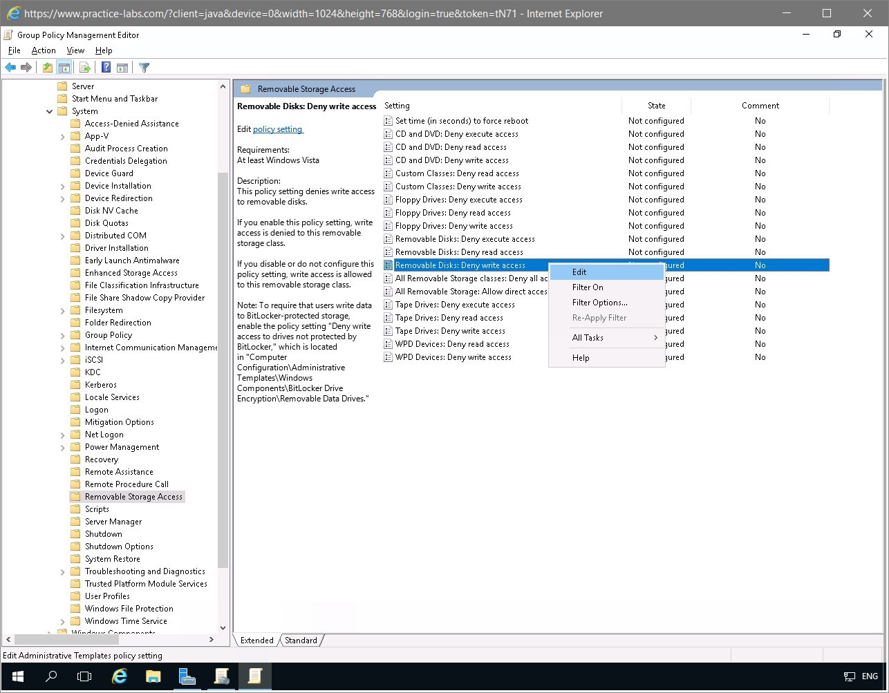 Figure 2.5 Screenshot of the PLABDC01 desktop