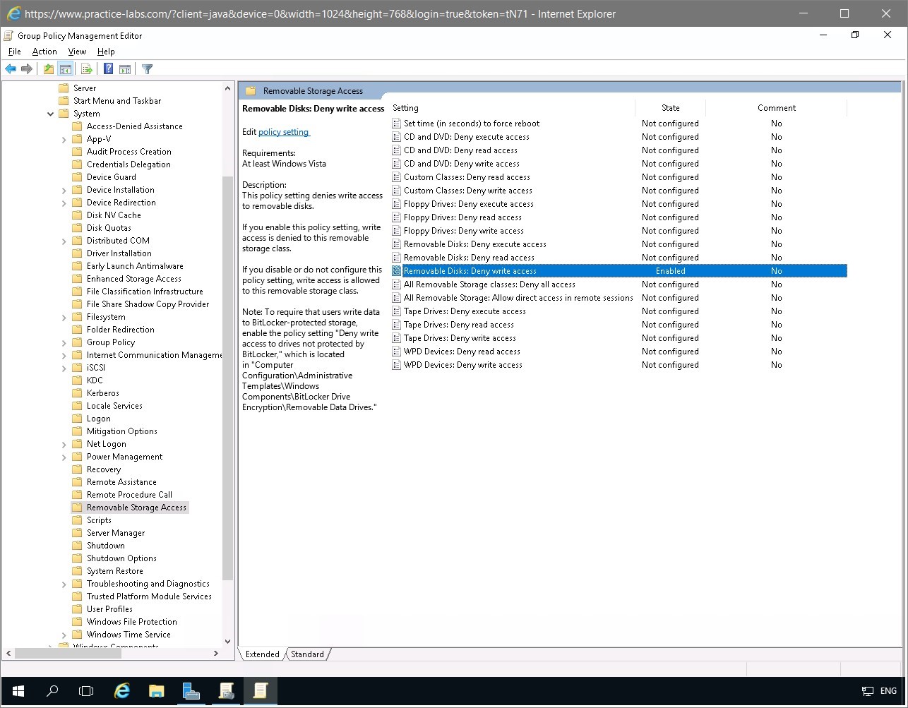 Figure 2.7 Screenshot of the PLABDC01 desktop