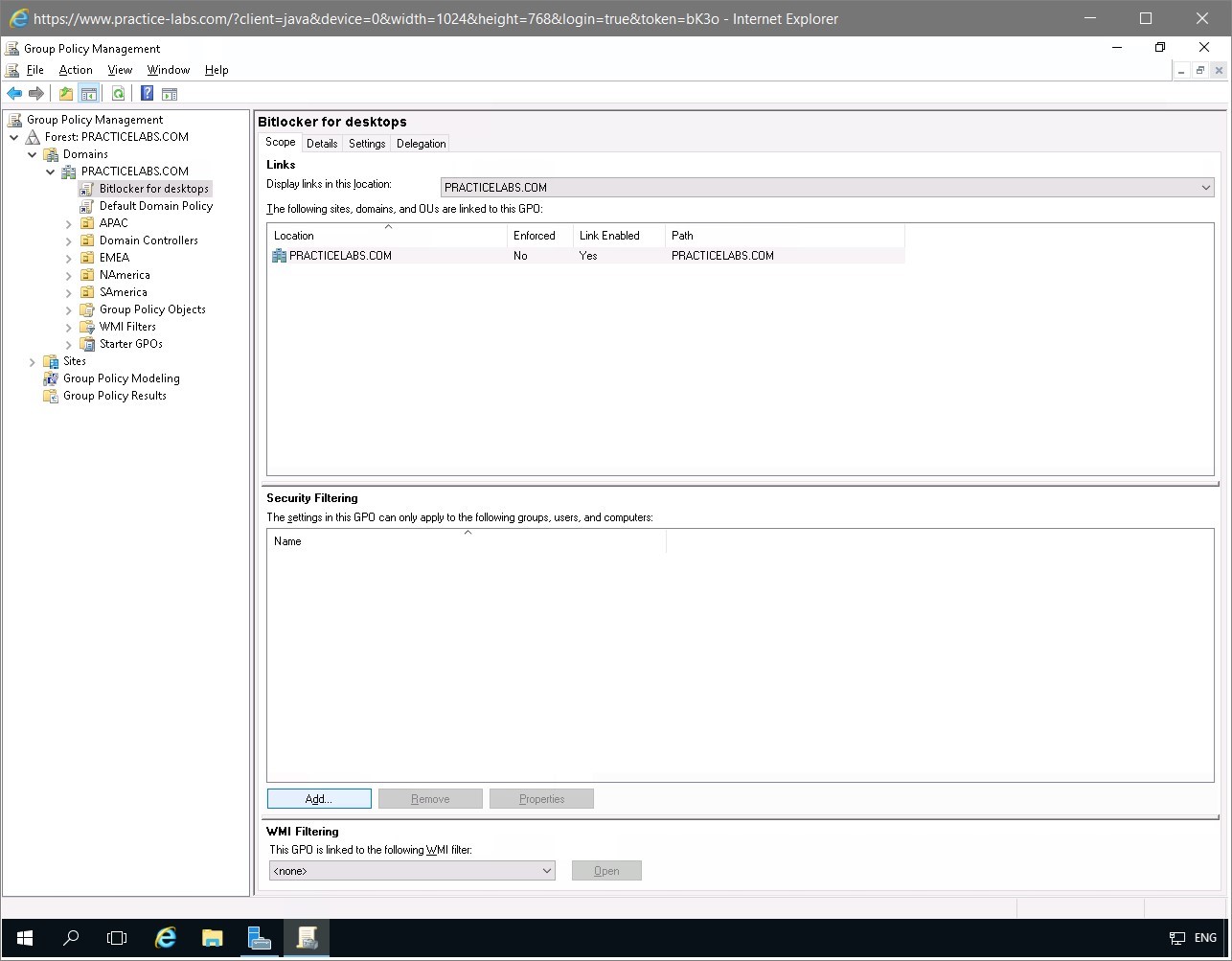 Figure 1.8 Screenshot of the PLABDC01 desktop