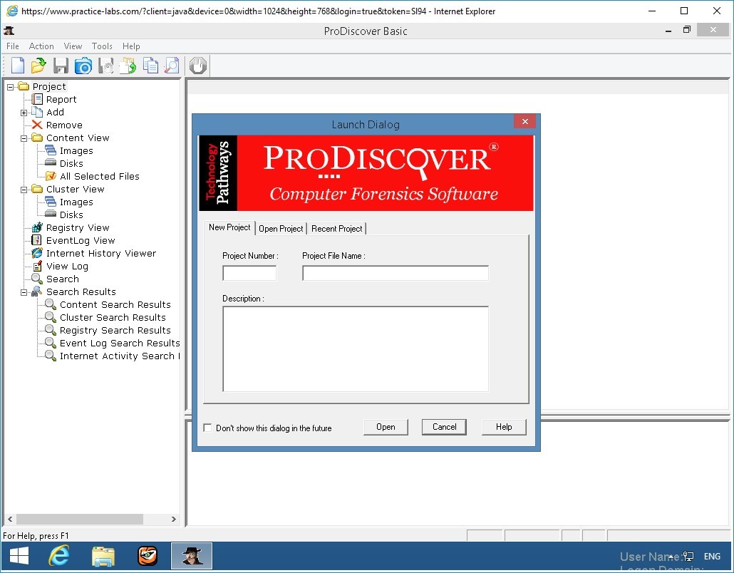 Figure 2.2 Screenshot of PLABWIN810