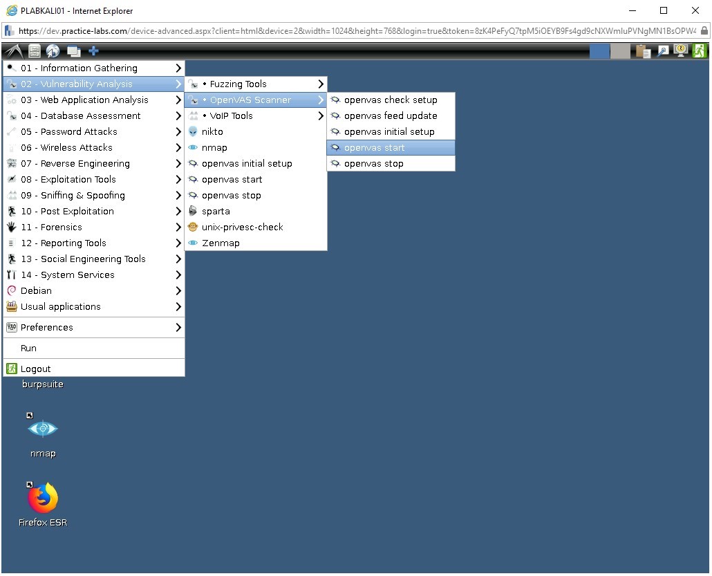 Figure 1.1 Screenshot of PLABKALI01