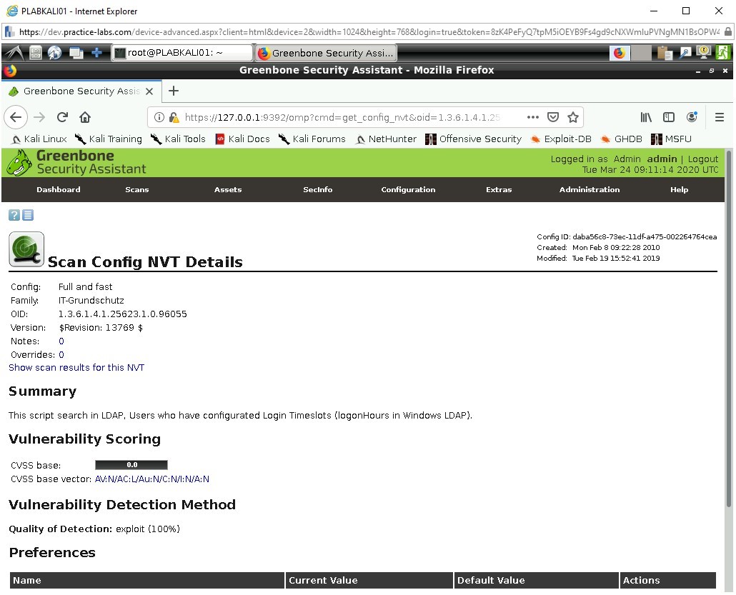 Figure 1.13 Screenshot of PLABKALI01