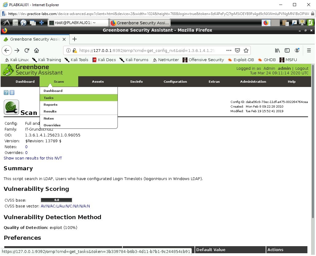 Figure 1.14 Screenshot of PLABKALI01