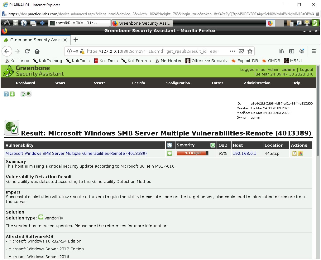 Figure 1.22 Screenshot of PLABKALI01