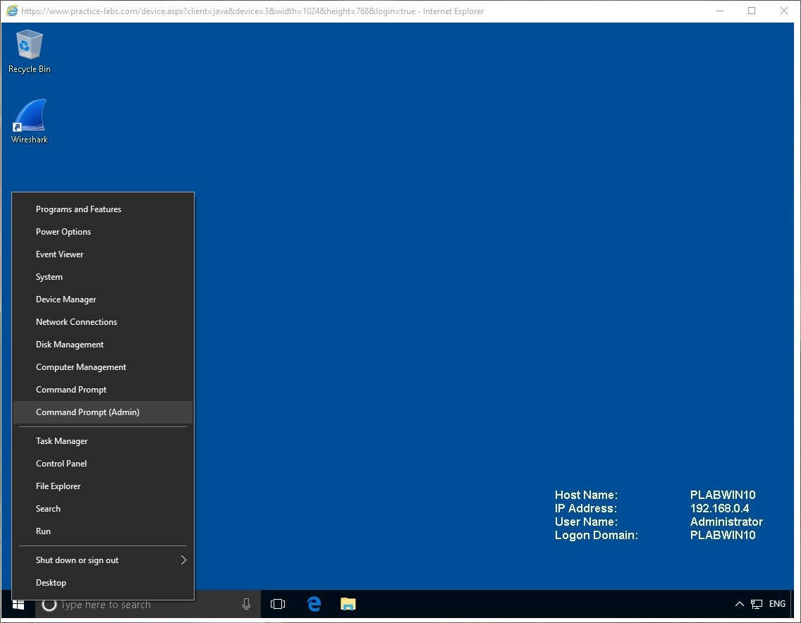 Figure 2.1 Screenshot of PLABWIN10