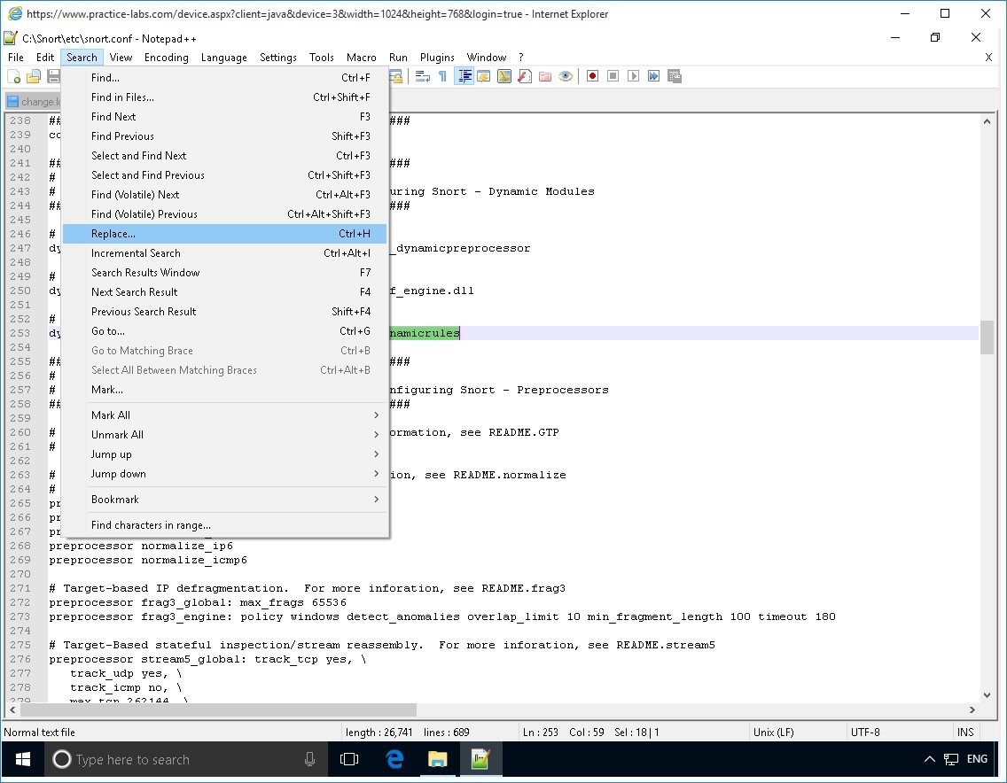 Figure 3.9 Screenshot of PLABWIN10