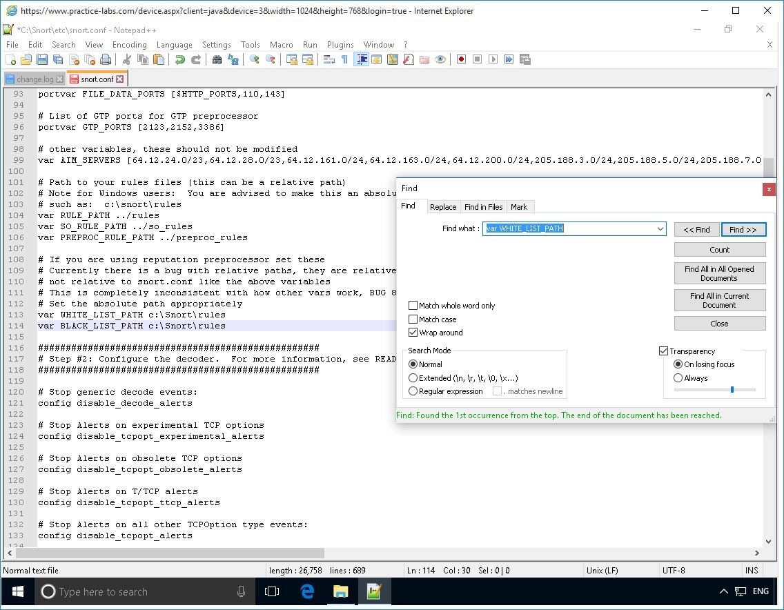 Figure 3.13 Screenshot of PLABWIN10